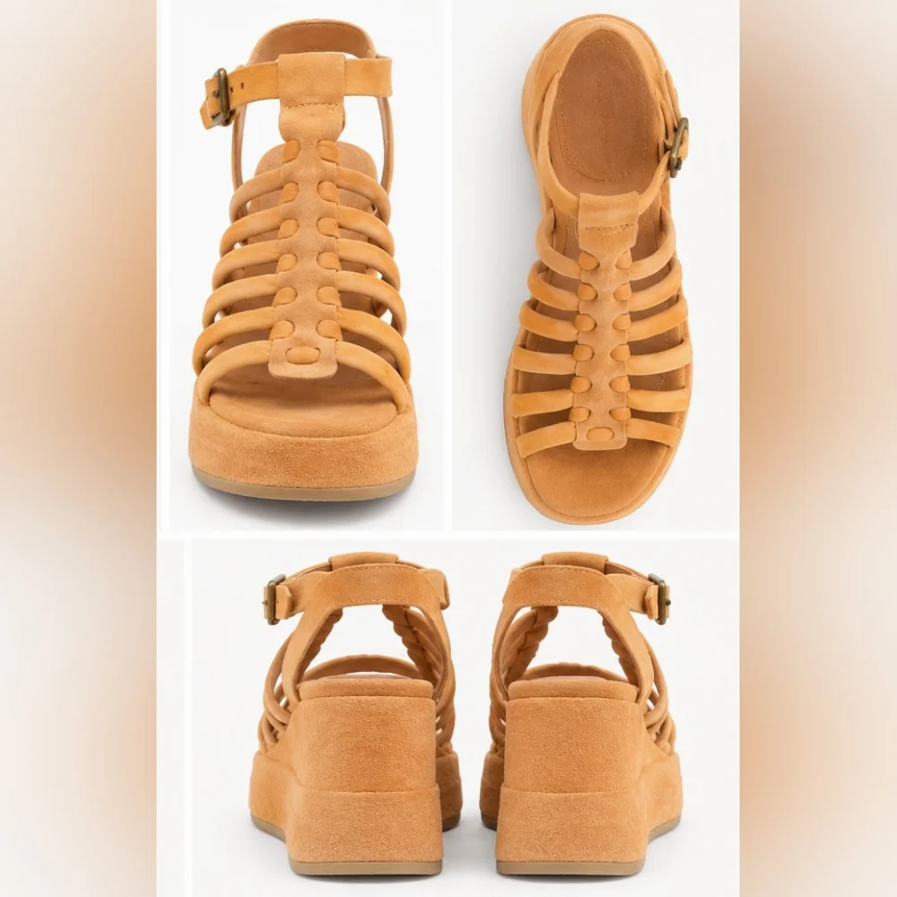 A.S.98 Airstep Leather Strappy Platform Wedge Sandals EU 39